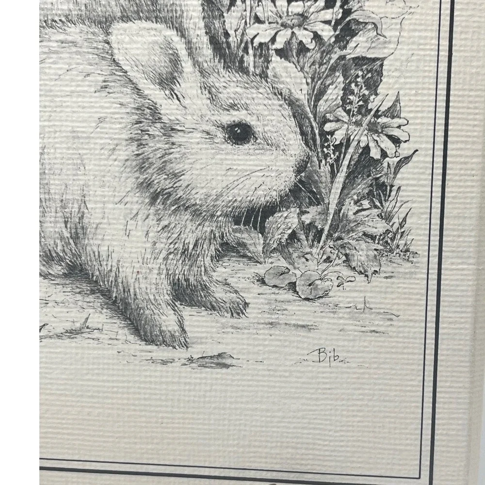 Vtg stationery set pencil drawings Bunnies Nature‎ by artist Jolene Brown 1976